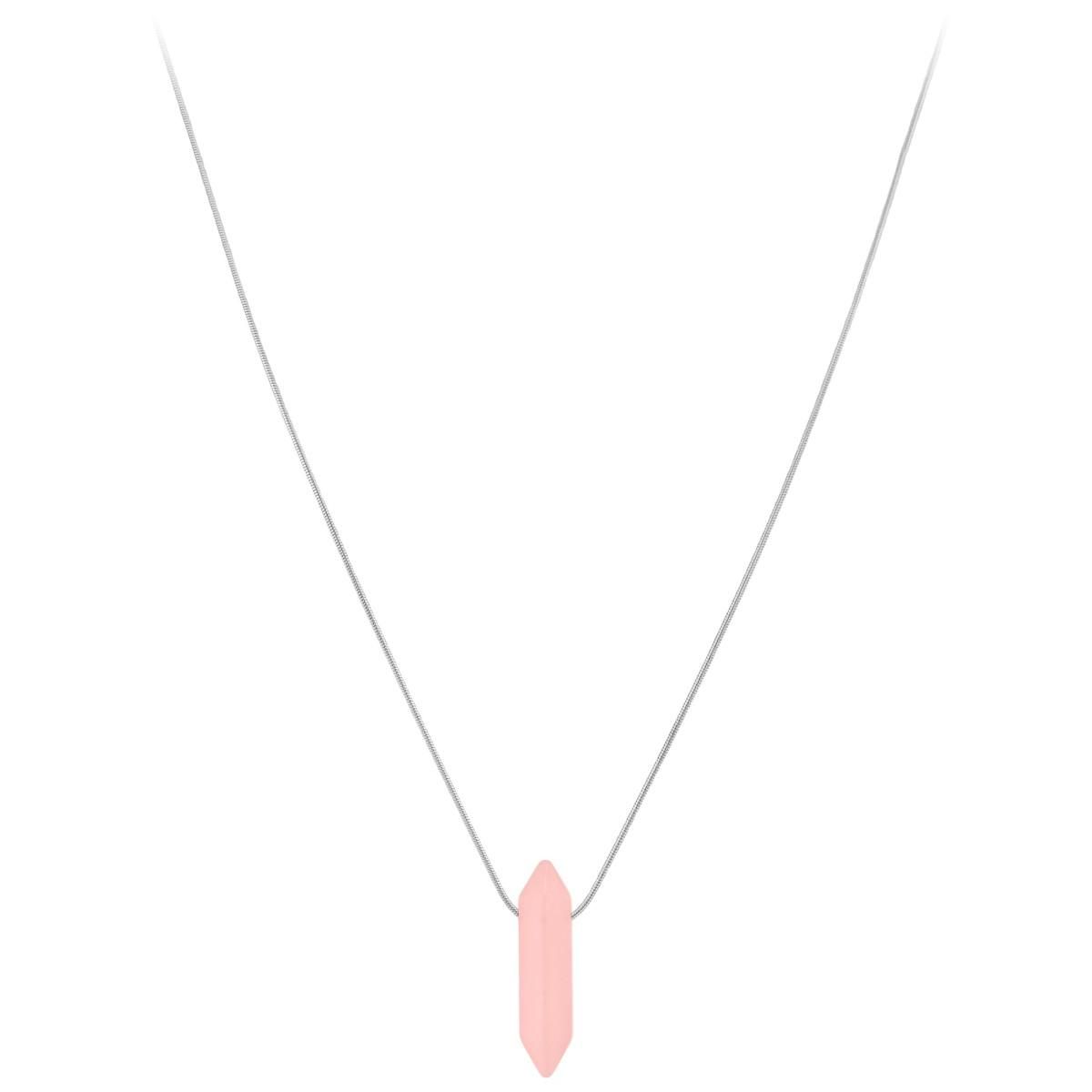 SC CRYSTAL Collier SC Crystal orné d'un quartz rose