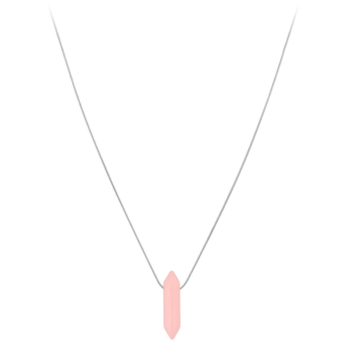 SC CRYSTAL Collier SC Crystal orné d'un quartz rose