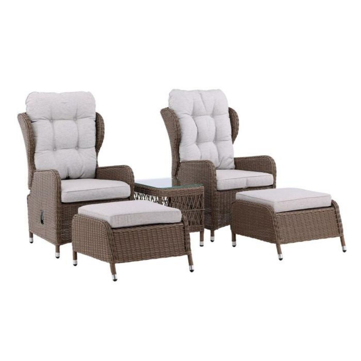 Paris Prix Salon de Jardin Lounge Inclinable  Washington  103cm Naturel