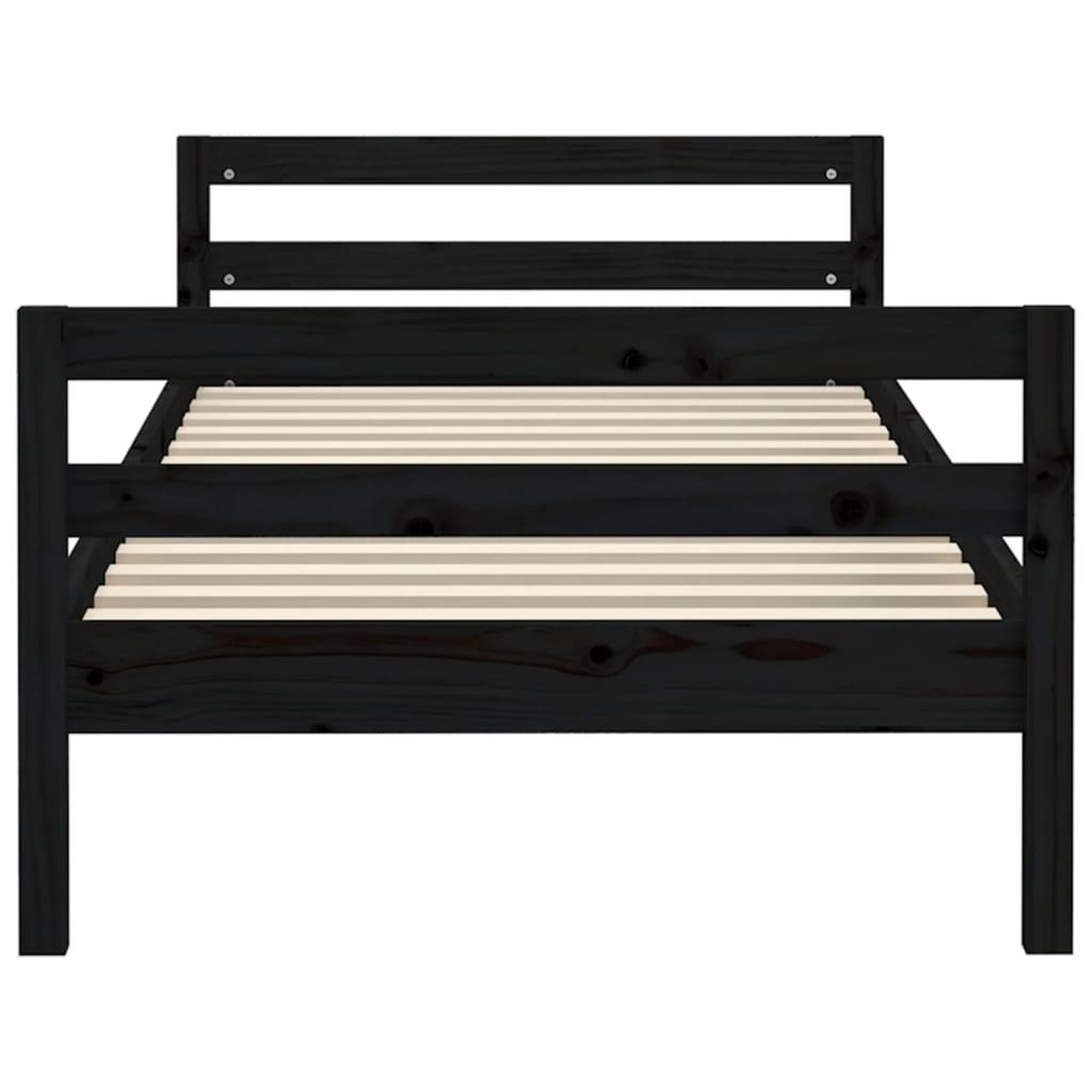 Voir la diapositive 5 : VIDAXL Cadre de lit sans matelas noir 90x200 cm bois de pin massif