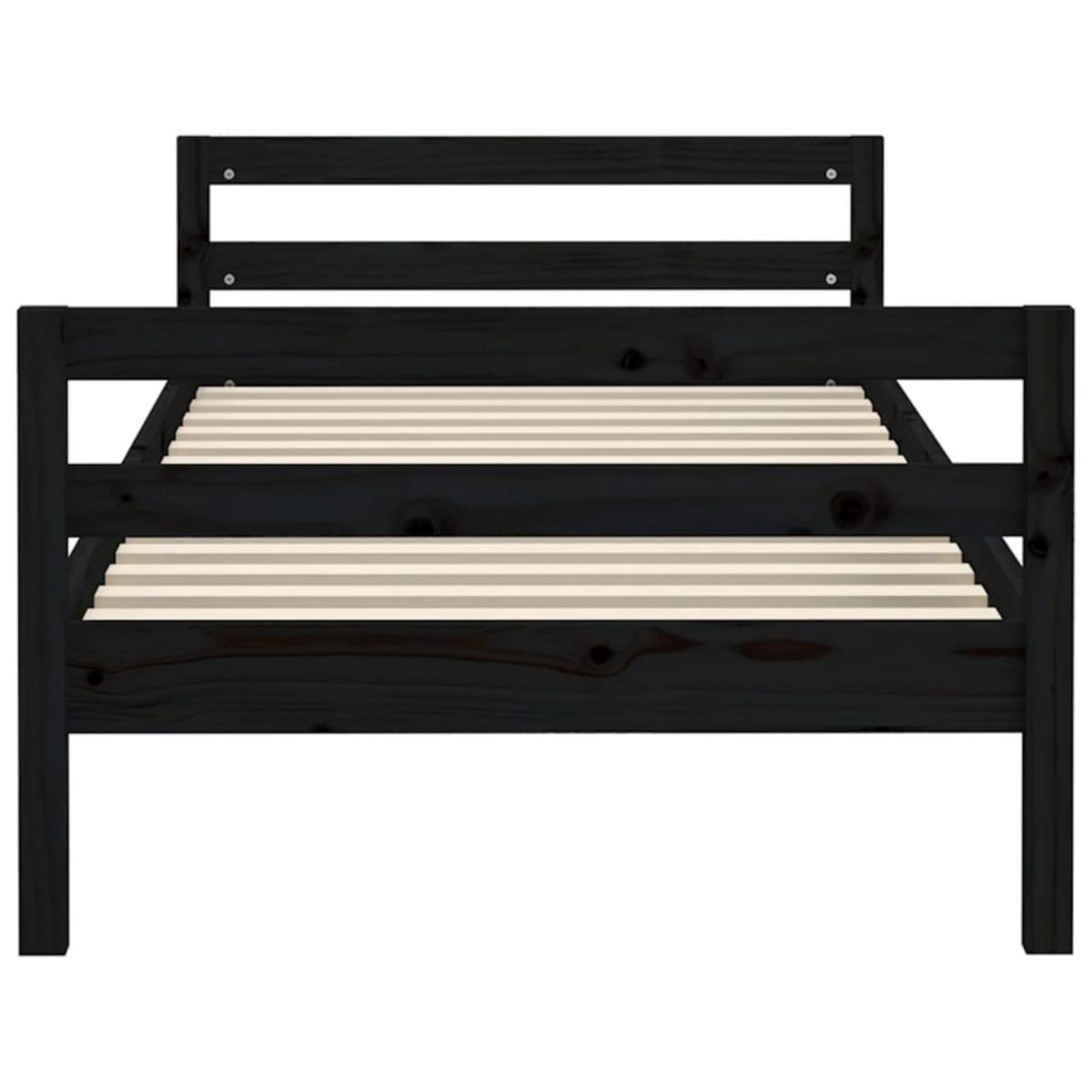 VIDAXL Cadre de lit sans matelas noir 90x200 cm bois de pin massif