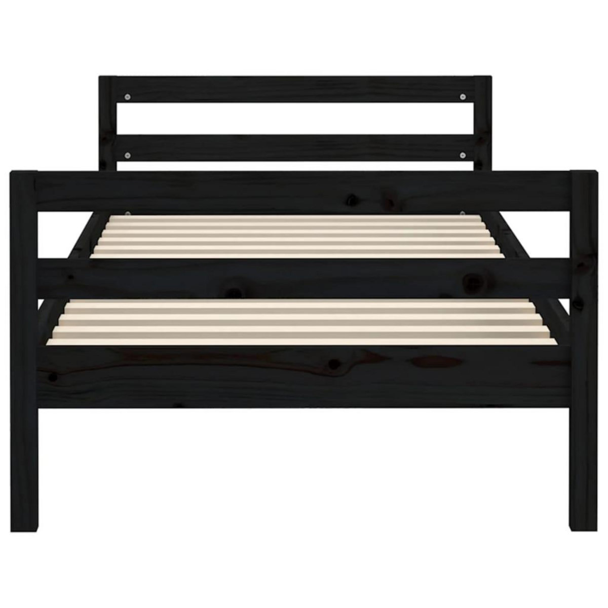VIDAXL Cadre de lit sans matelas noir 90x200 cm bois de pin massif