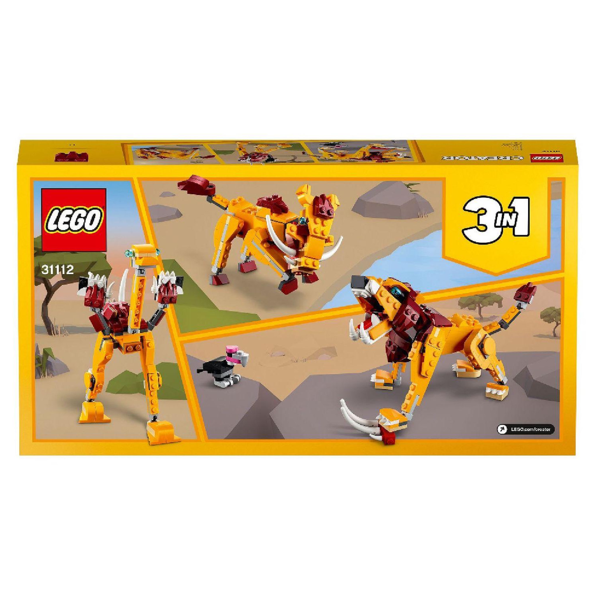 Voir la diapositive 8 : LEGO Creator 31112 - Le lion sauvage 3 en 1