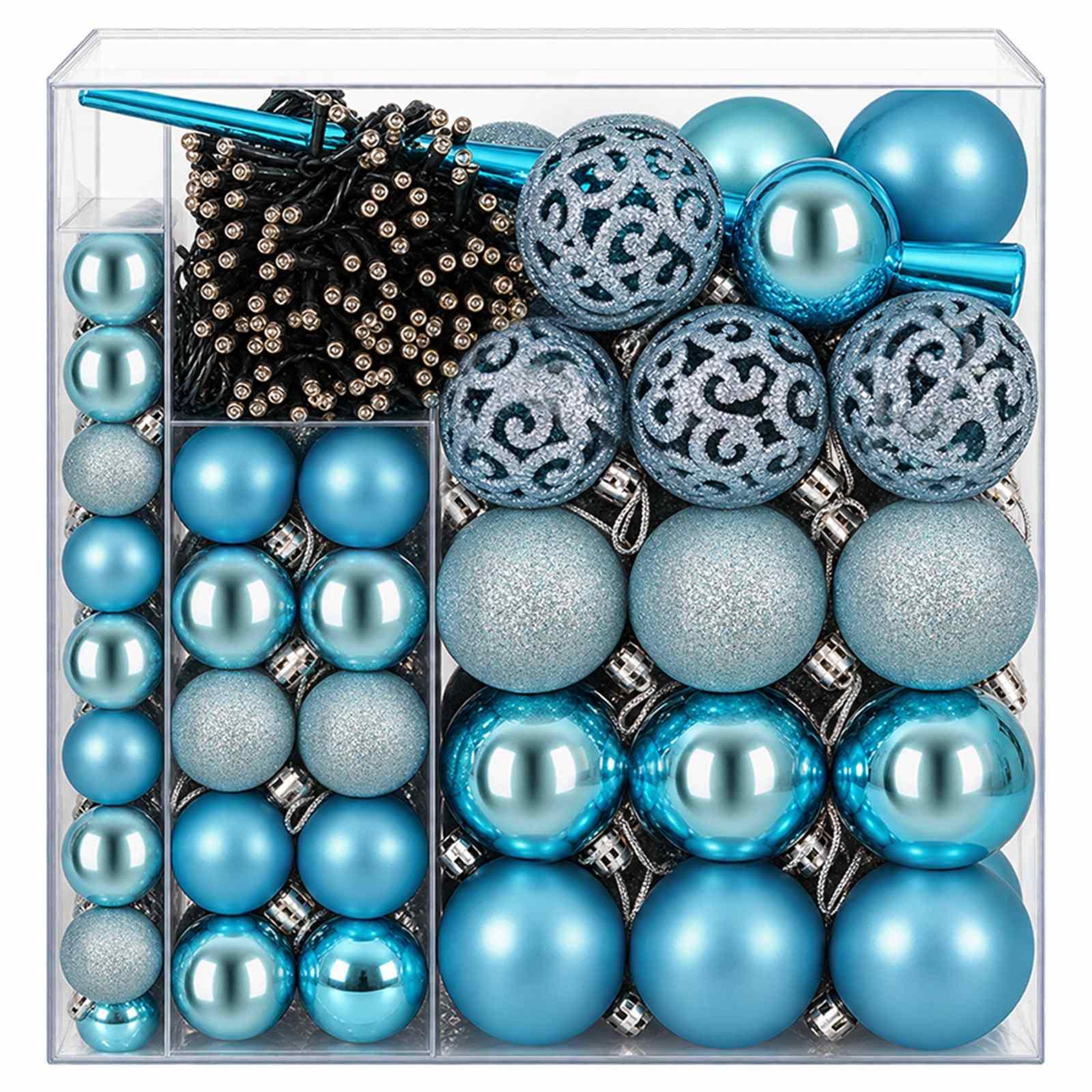 Voir la diapositive 5 : VIDAXL Ensemble de Boules de Noël 120 pc Turquoise Diam. 6 cm