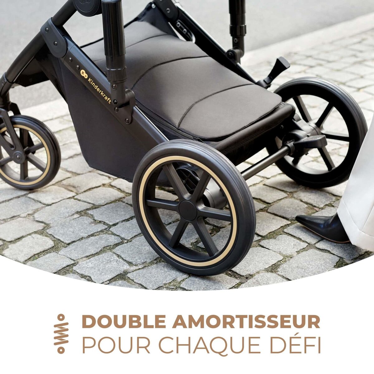 KINDERKRAFT Poussette évolutive 2 en 1 suspension améliorée pour enfants à 22 kg