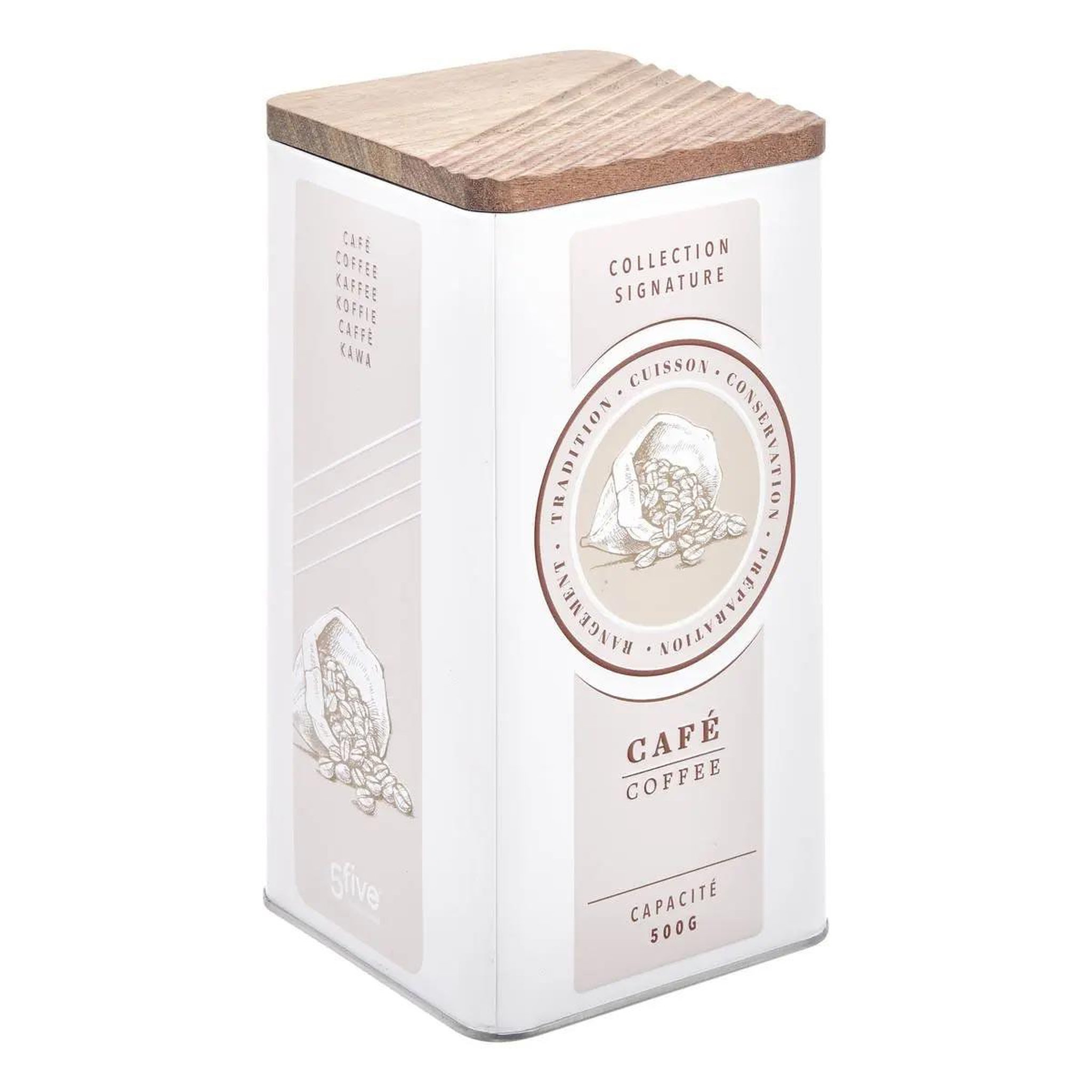 FIVE Boîte à café en métal  signature  1,6l crème