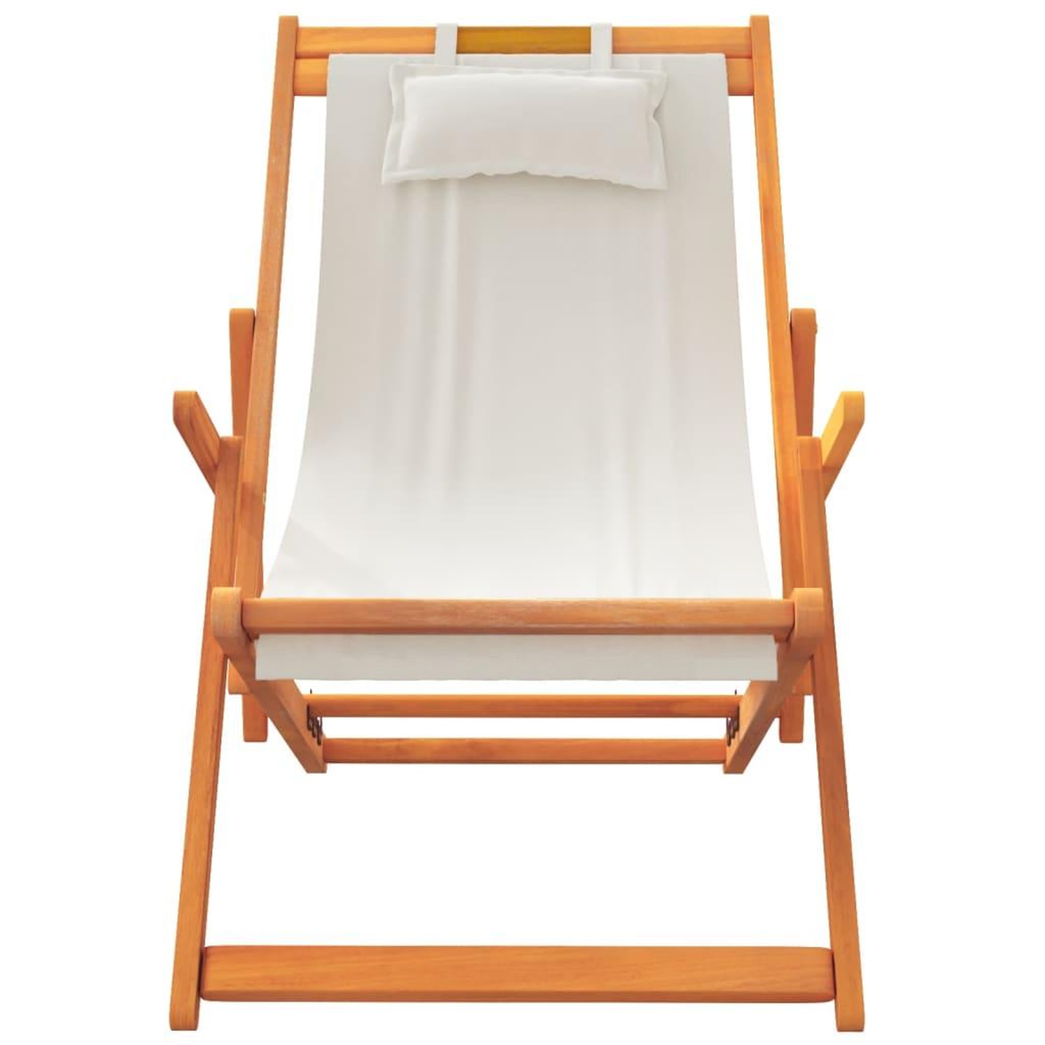 Voir la diapositive 4 : VIDAXL Chaises de plage pliables lot de 2 creme tissu