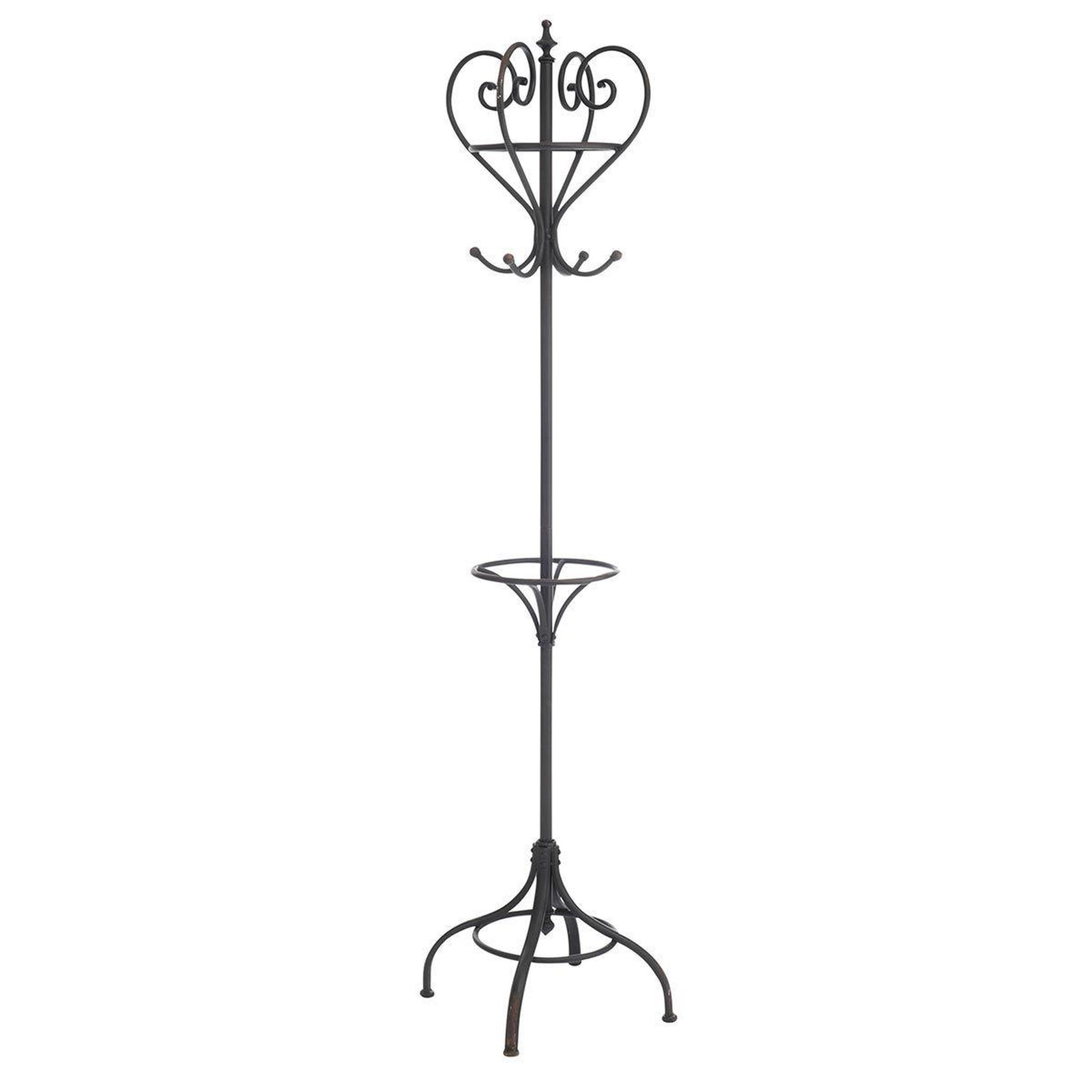 J-LINE Porte-manteau rond  debout  189cm noir