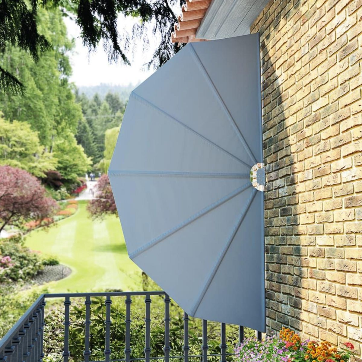 VIDAXL Auvent lateral pliable de terrasse Gris 160 cm