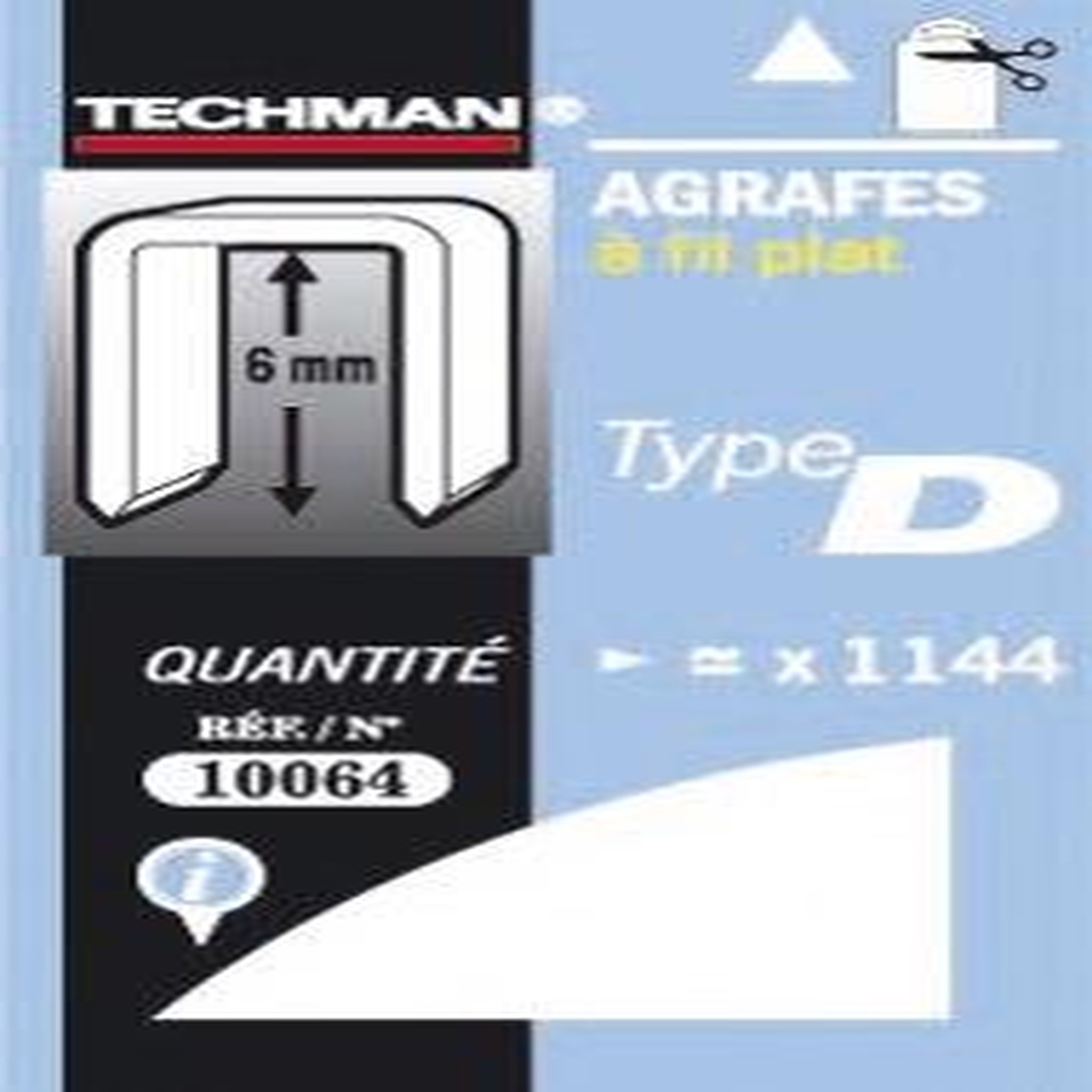 TECHMAN Agrafes 6 mm - type D