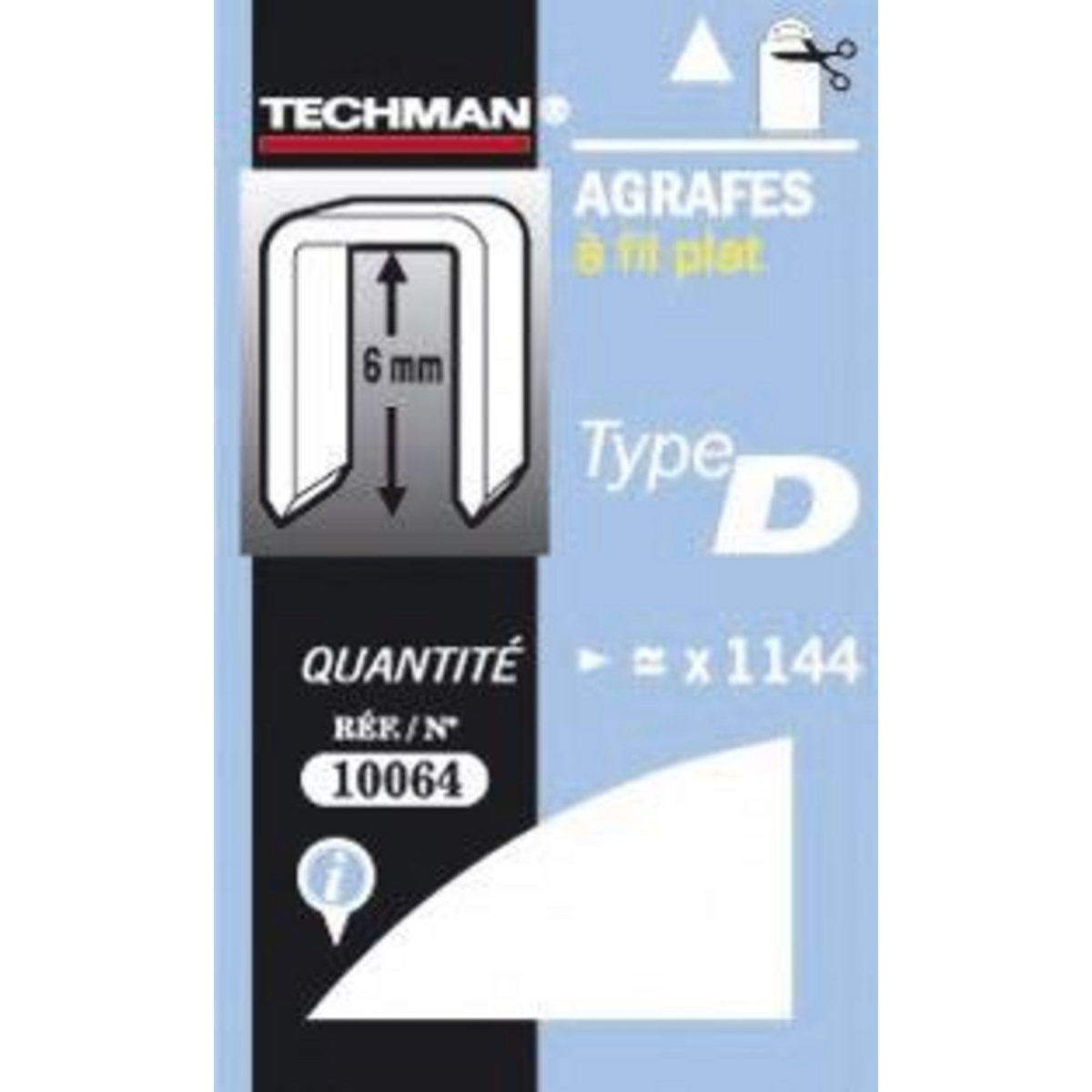TECHMAN Agrafes 6 mm - type D