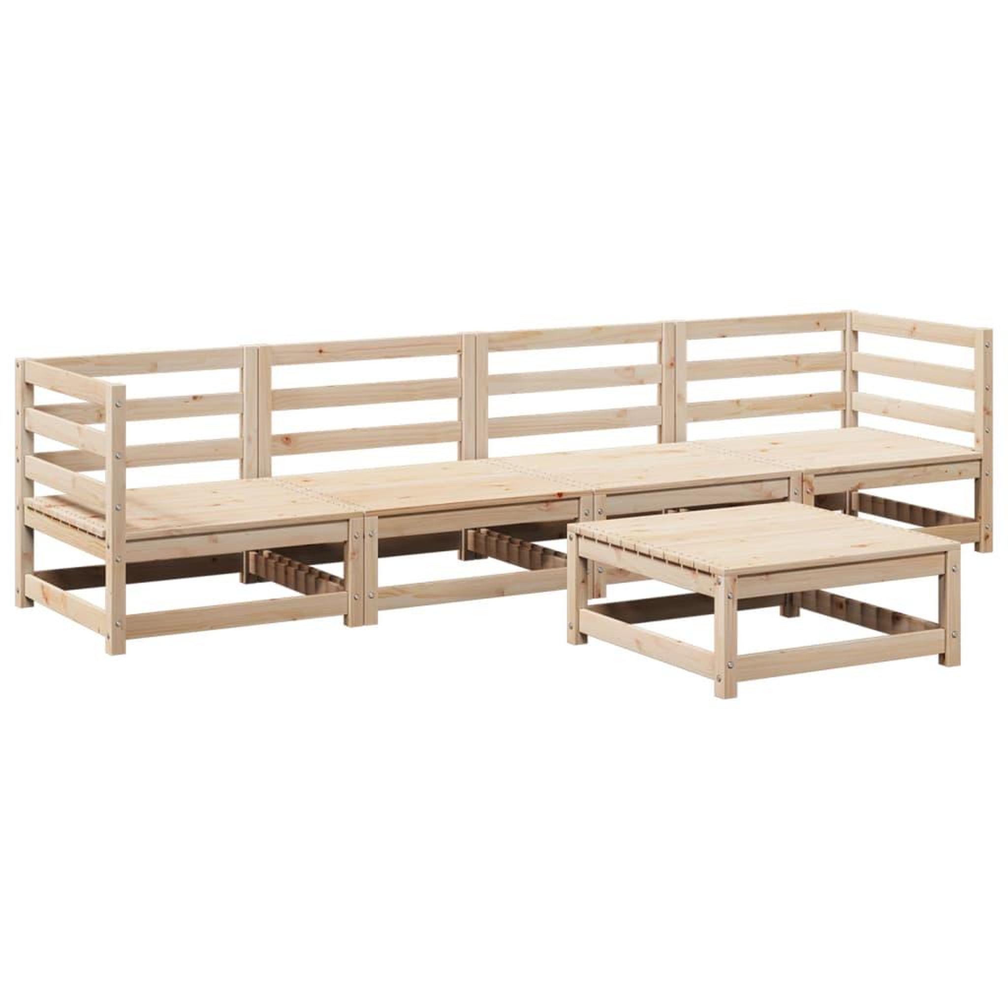 Voir la diapositive 2 : VIDAXL Salon de jardin 5 pcs bois de pin massif