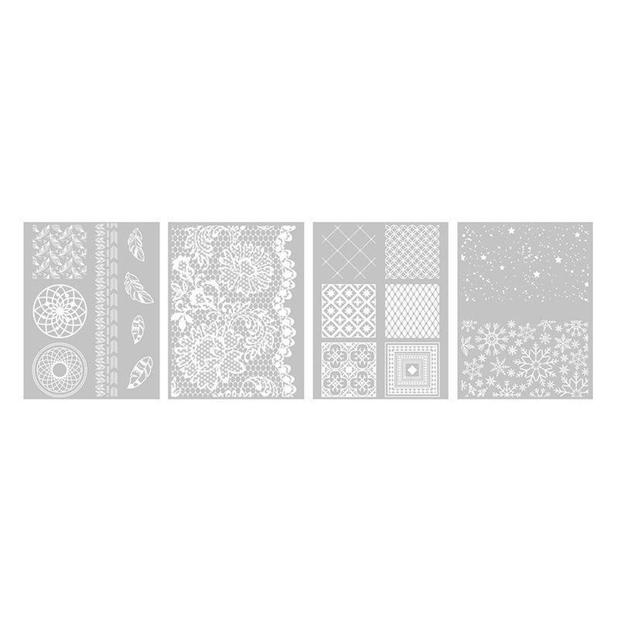Voir la diapositive 2 : Graine créative 4 pochoirs pâte polymère 11,4 x 15,3 cm - Déco