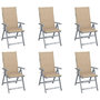 Voir la diapositive 1 : VIDAXL Chaises inclinables de jardin lot de 6 et coussins Bois acacia