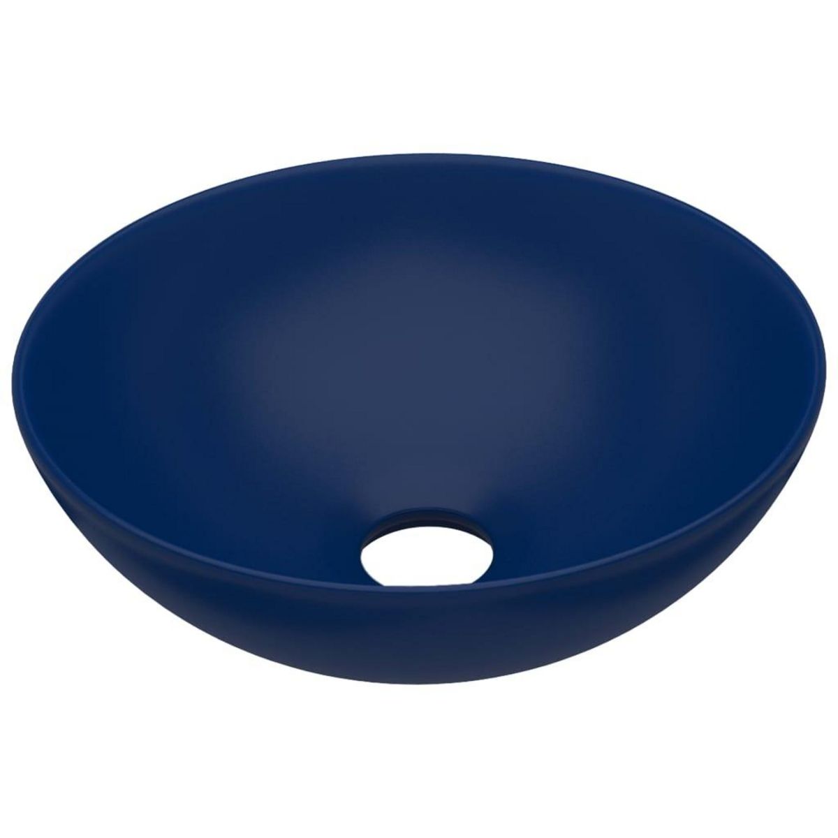 VIDAXL Lavabo de salle de bain Ceramique Bleu fonce Rond