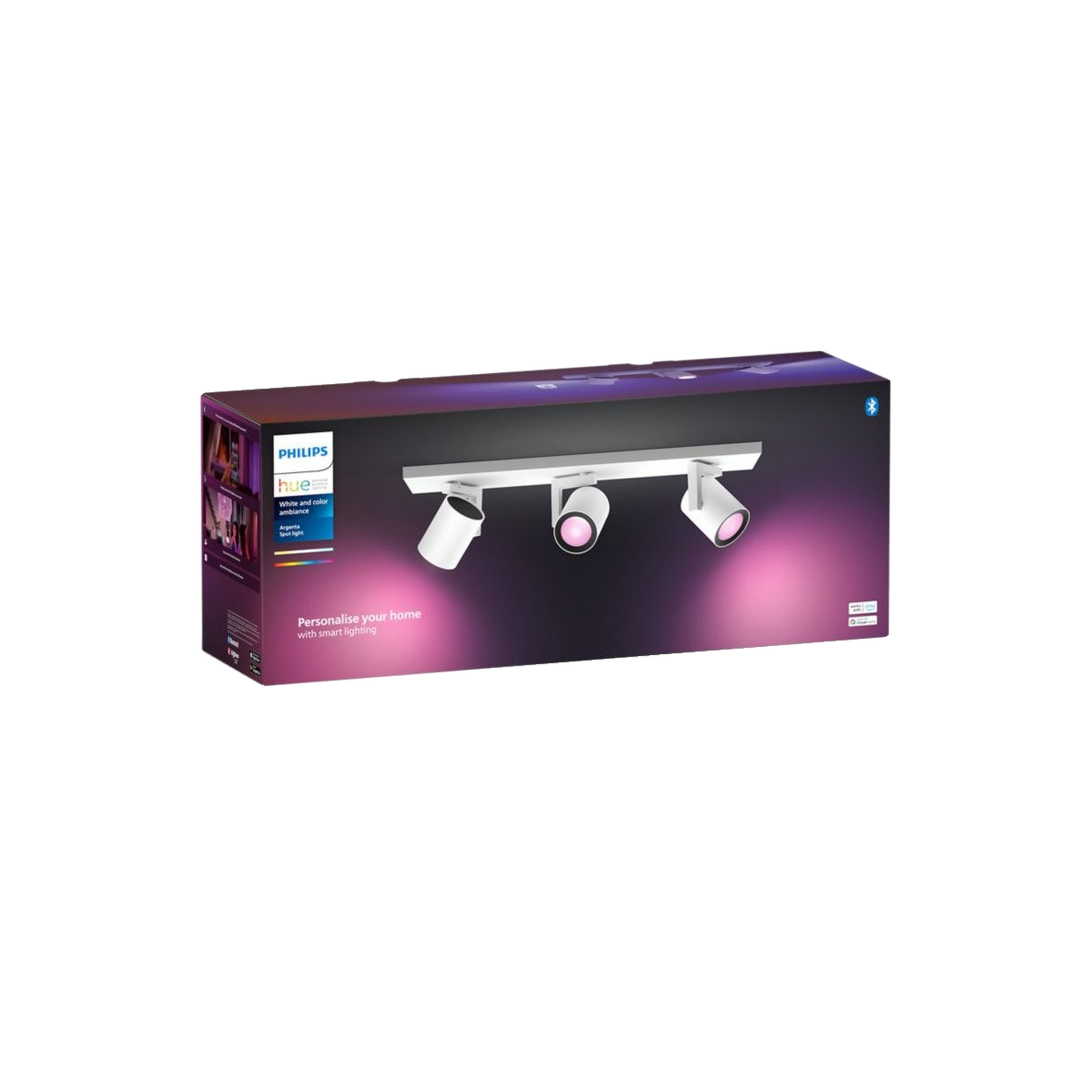 Voir la diapositive 3 : PHILIPS HUE Spot encastré Philips Hue Argenta 3 spots blanc