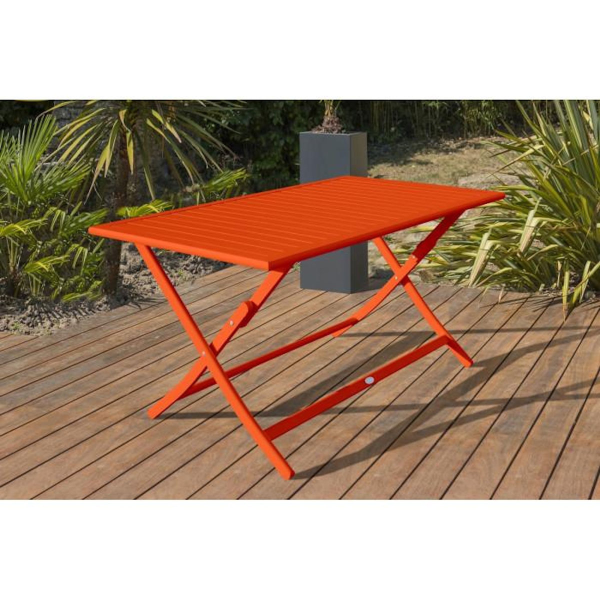 Paris Prix Ensemble Table de Jardin Pliante & 4 Chaises  Marius  140cm Orange
