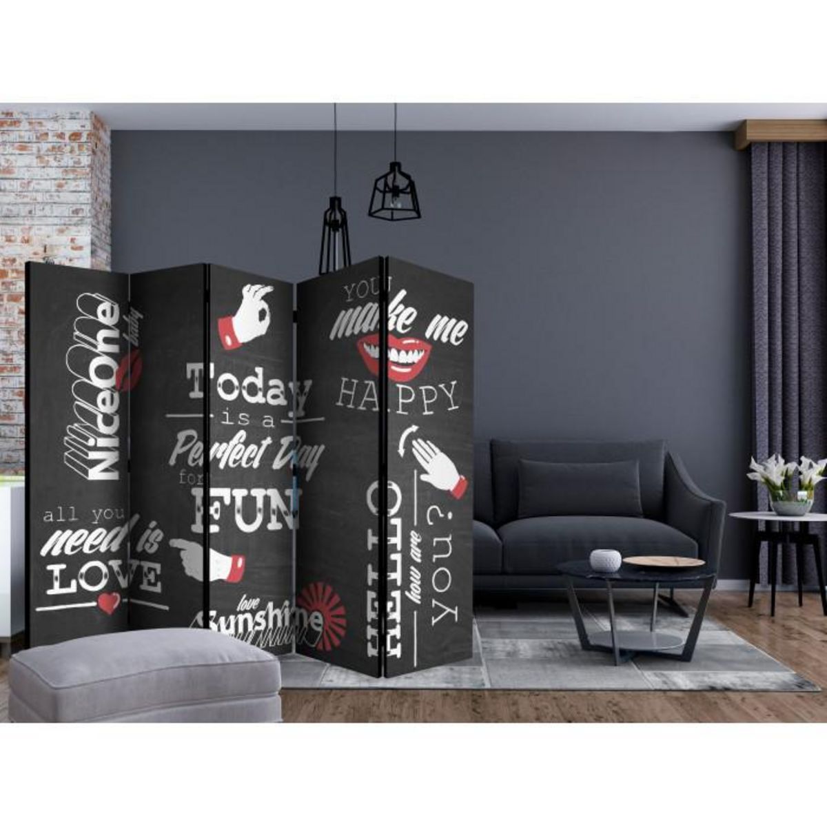 Paris Prix Paravent 5 Volets  Perfect Day  172x225cm