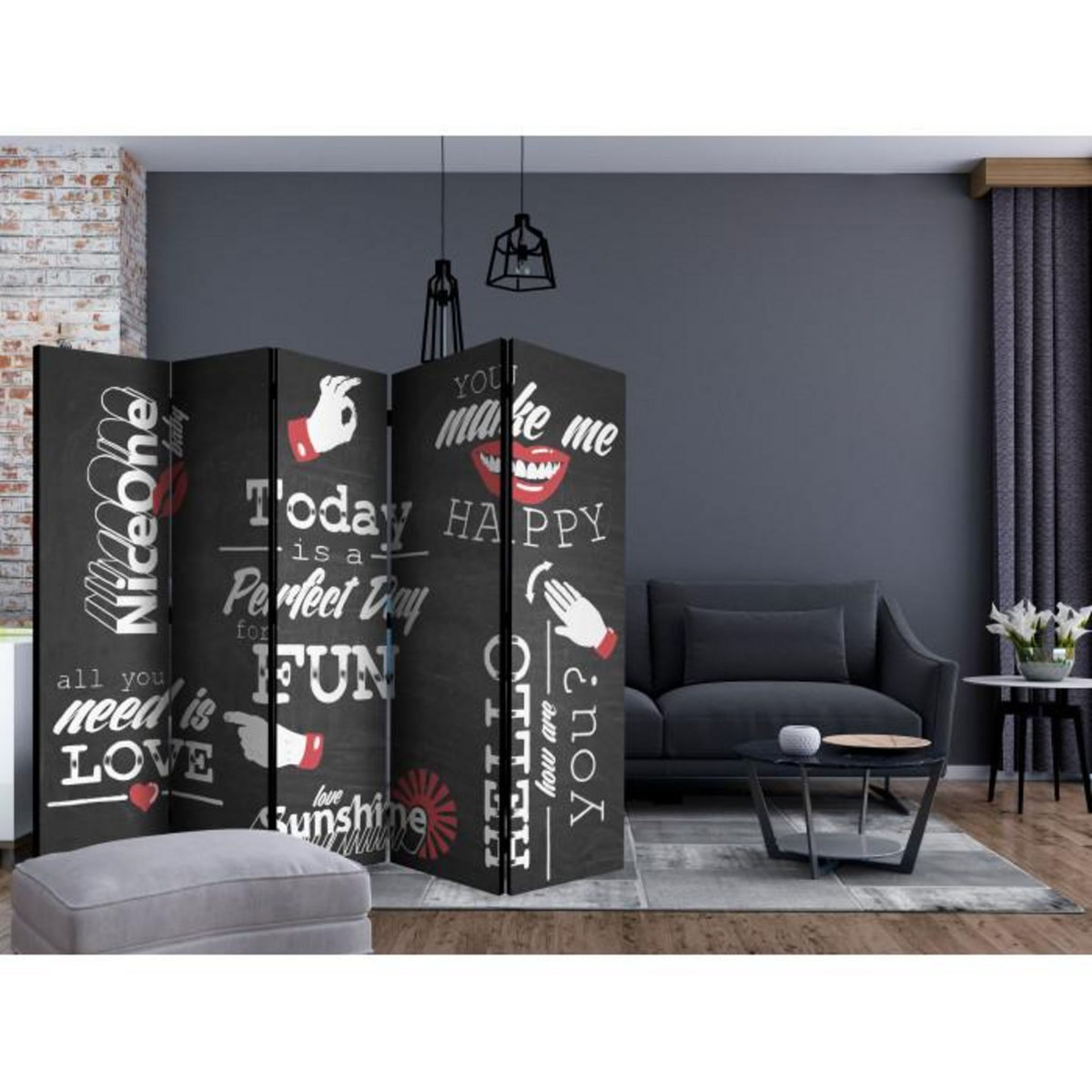 Paris Prix Paravent 5 Volets  Perfect Day  172x225cm