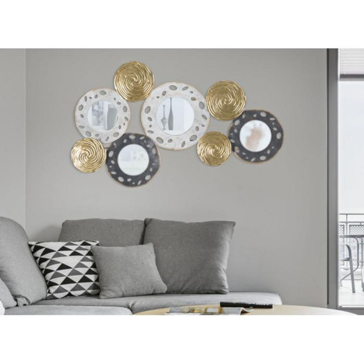 Paris Prix Décoration Murale 4 Miroirs  Gloty  91cm Multicolore