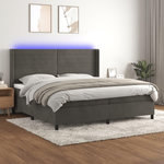 VIDAXL Sommier a lattes de lit matelas et LED Gris fonce 200x200 cm