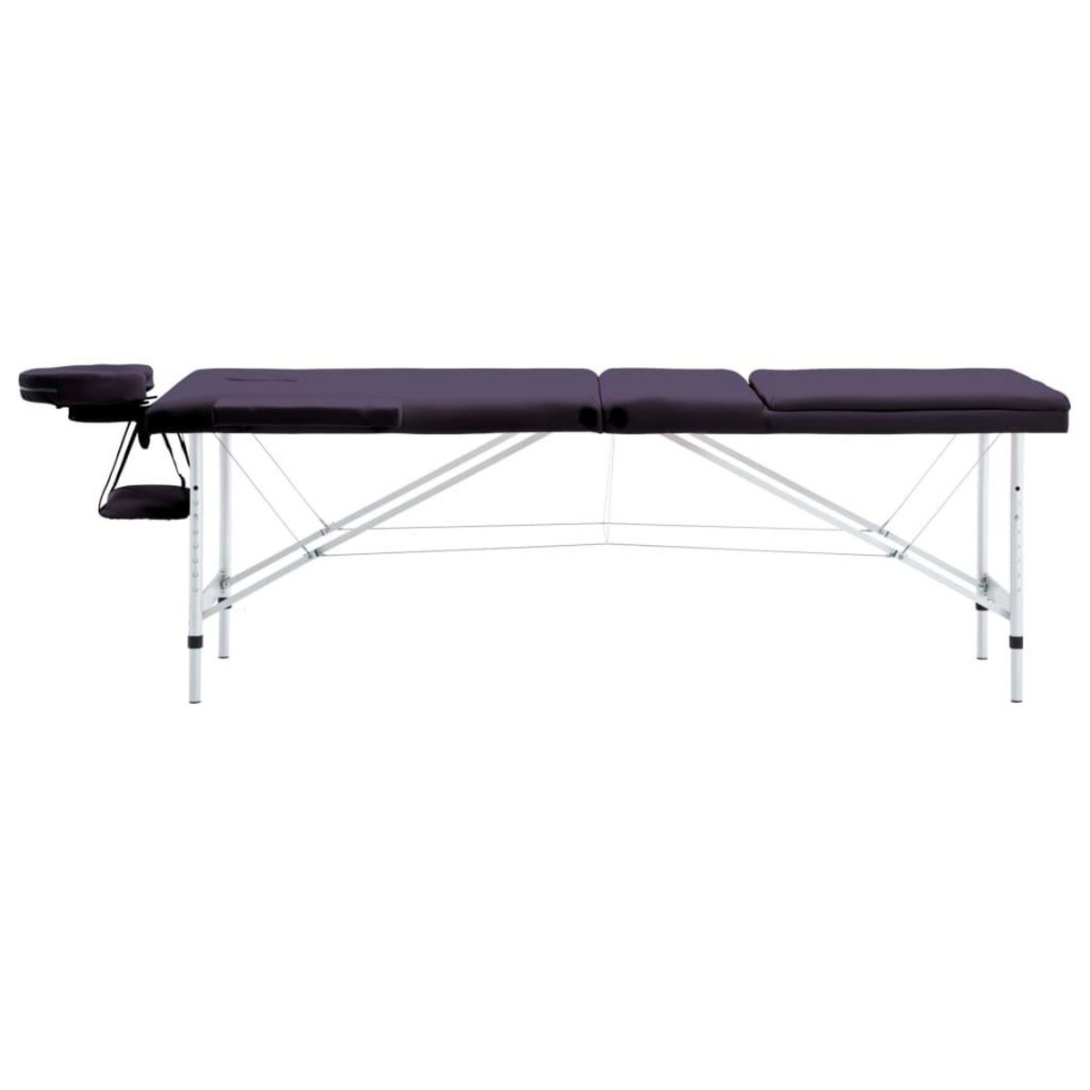 VIDAXL Table de massage pliable 3 zones Aluminium Violet