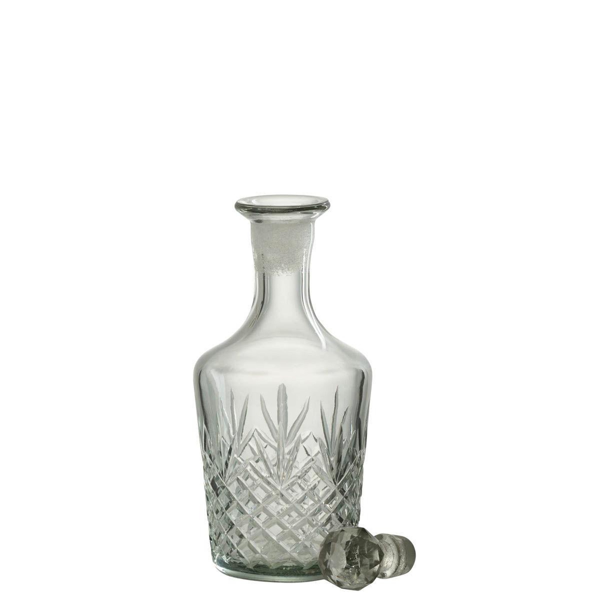 Voir la diapositive 2 : J-LINE Carafe design en verre  faune  28cm transparent