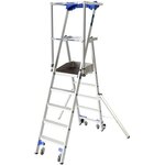 TUBESCA Plate-forme de travail ultra-mobile Veloce à 5 marches garde-corps rigide avec sangle anti-chute