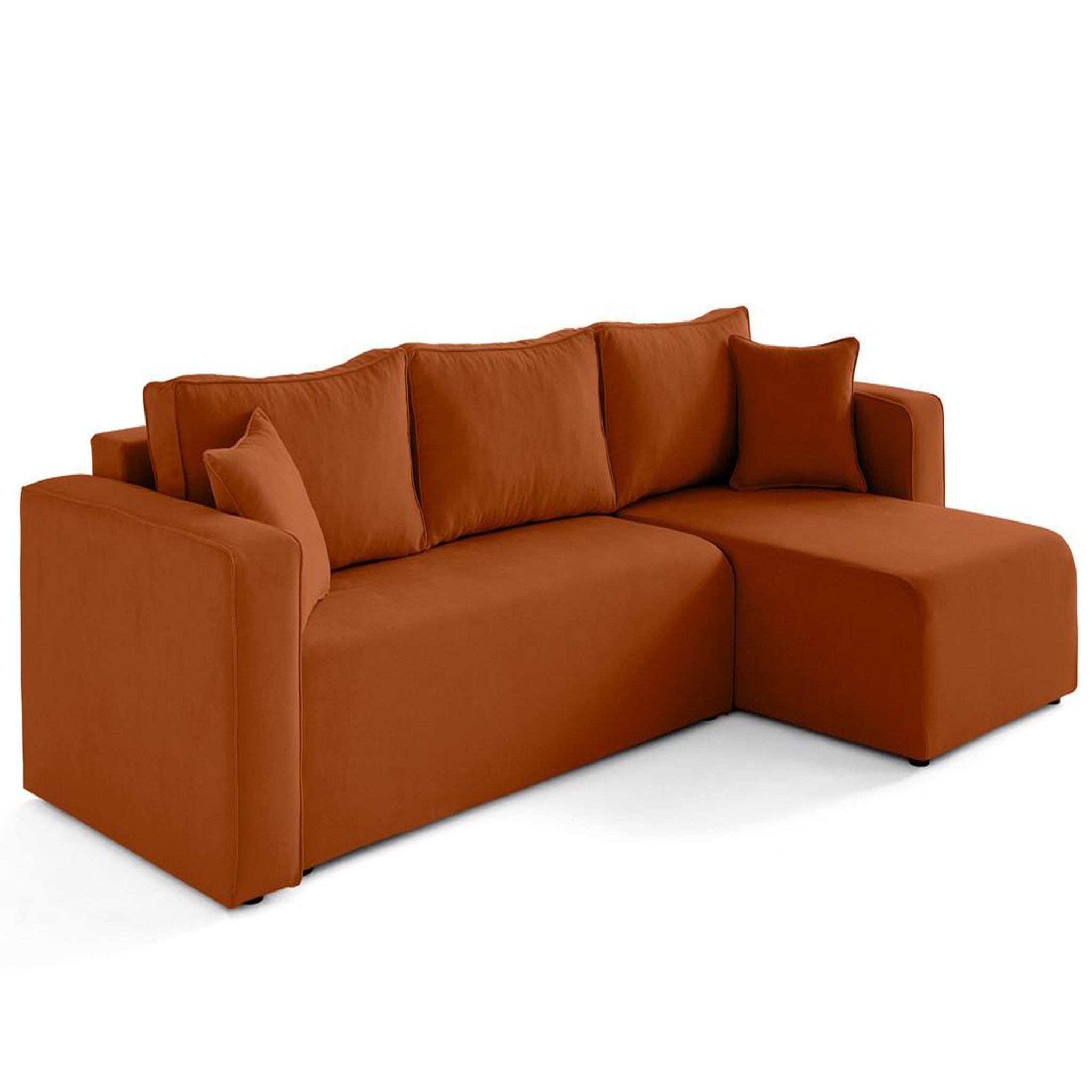 Voir la diapositive 3 : BEST MOBILIER Topaze - canapé d'angle déhoussable réversible 4 places en tissu
