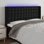 VIDAXL Tete de lit a LED Noir 163x16x118/128 cm Similicuir