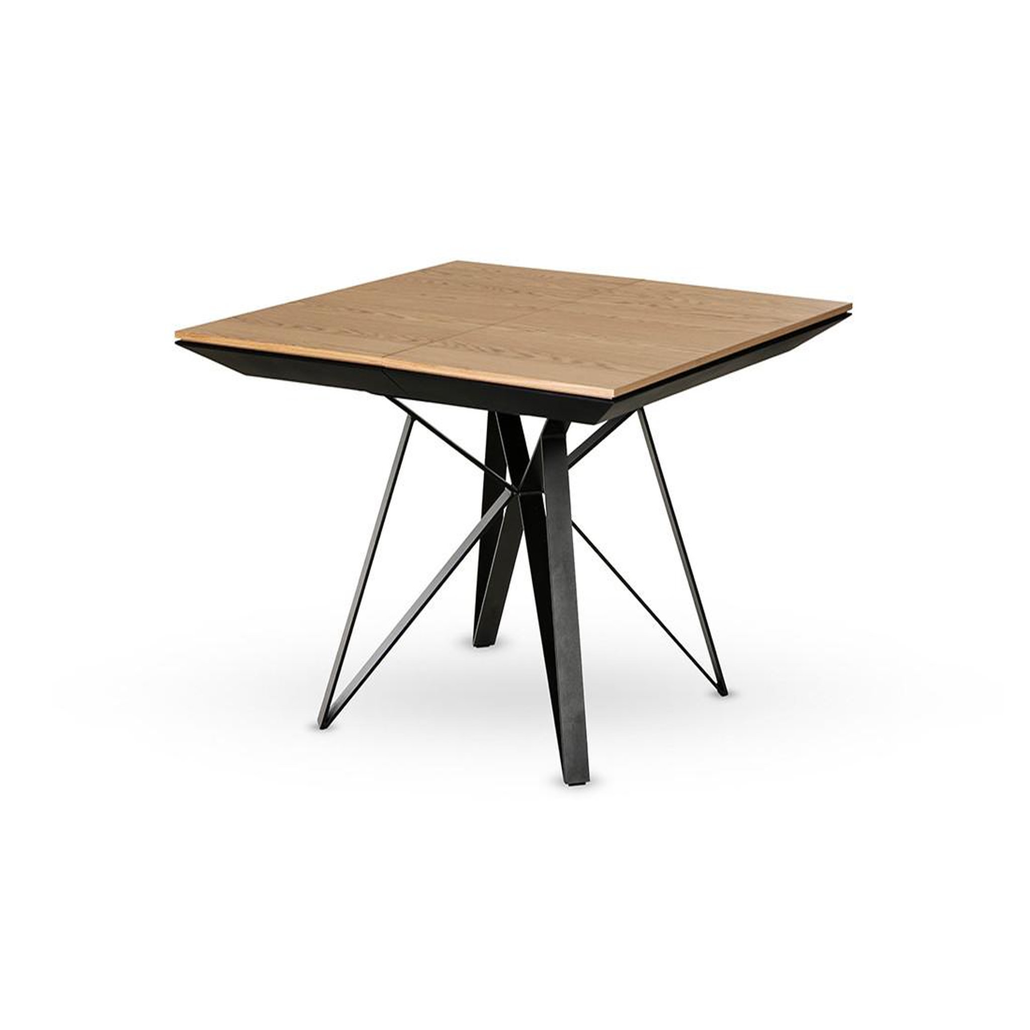 Voir la diapositive 2 : LISA DESIGN Belize - table à manger carrée extensible - effet bois et métal - 4 à 8 personnes