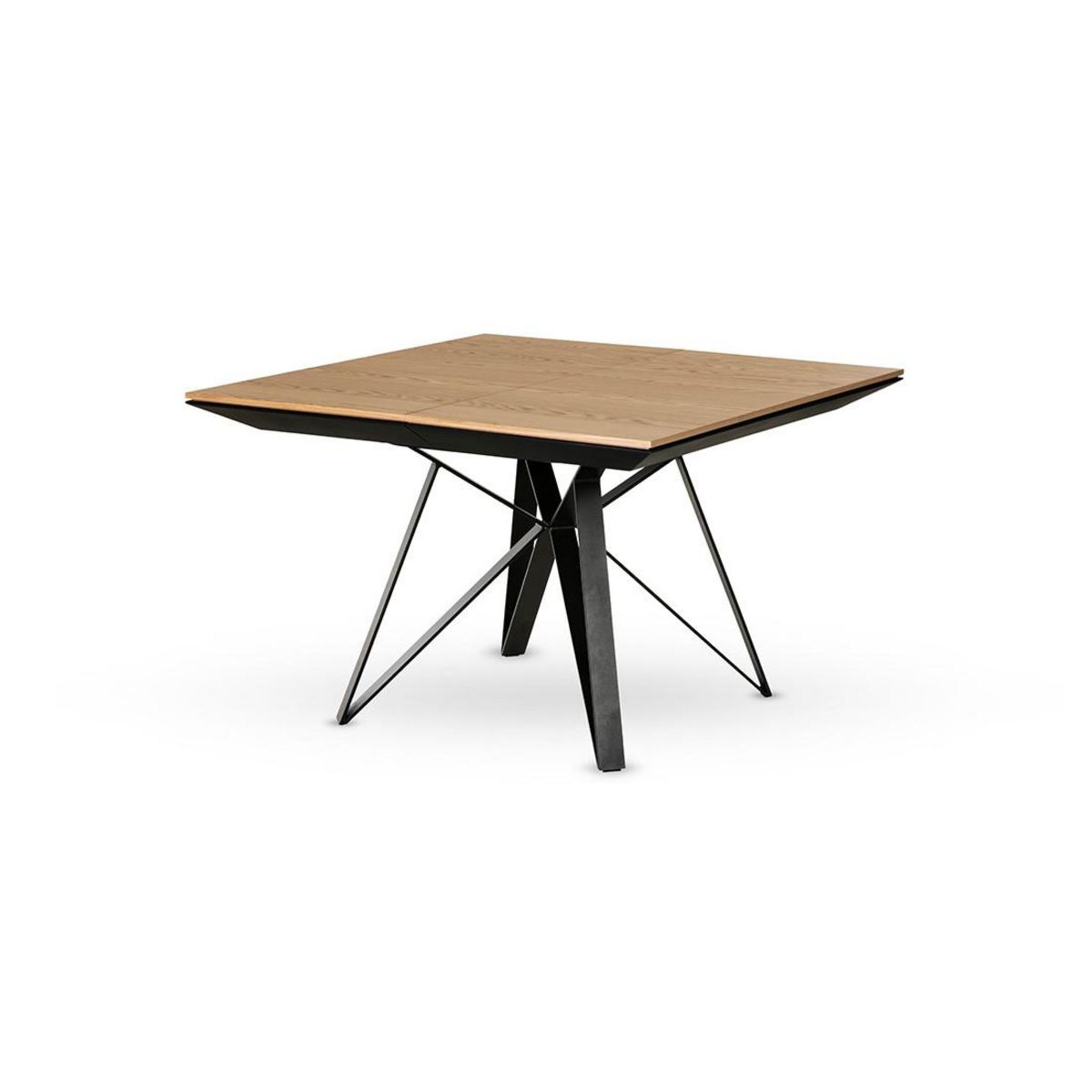 LISA DESIGN Belize - table à manger carrée extensible - effet bois et métal - 4 à 8 personnes