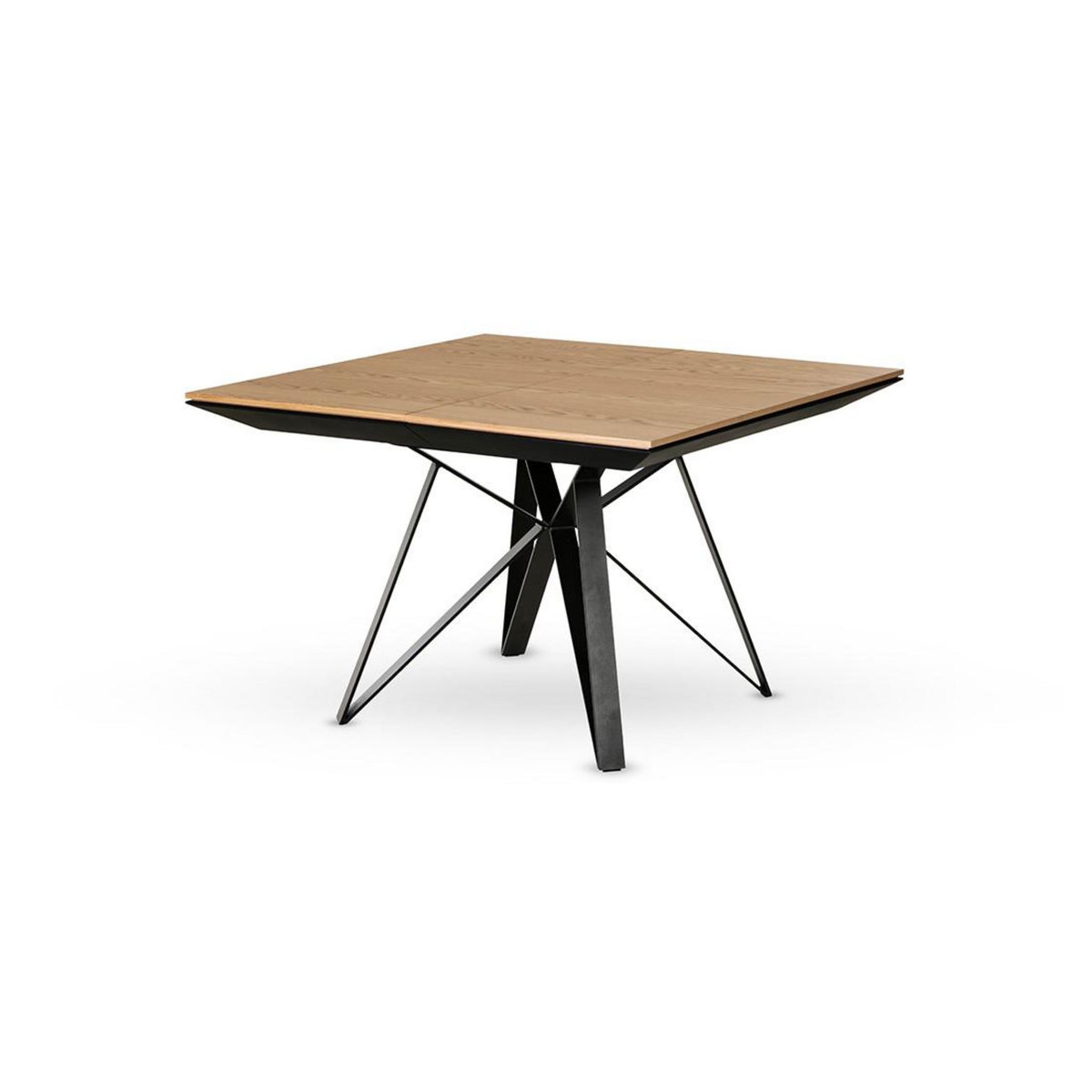 LISA DESIGN Belize - table à manger carrée extensible - effet bois et métal - 4 à 8 personnes