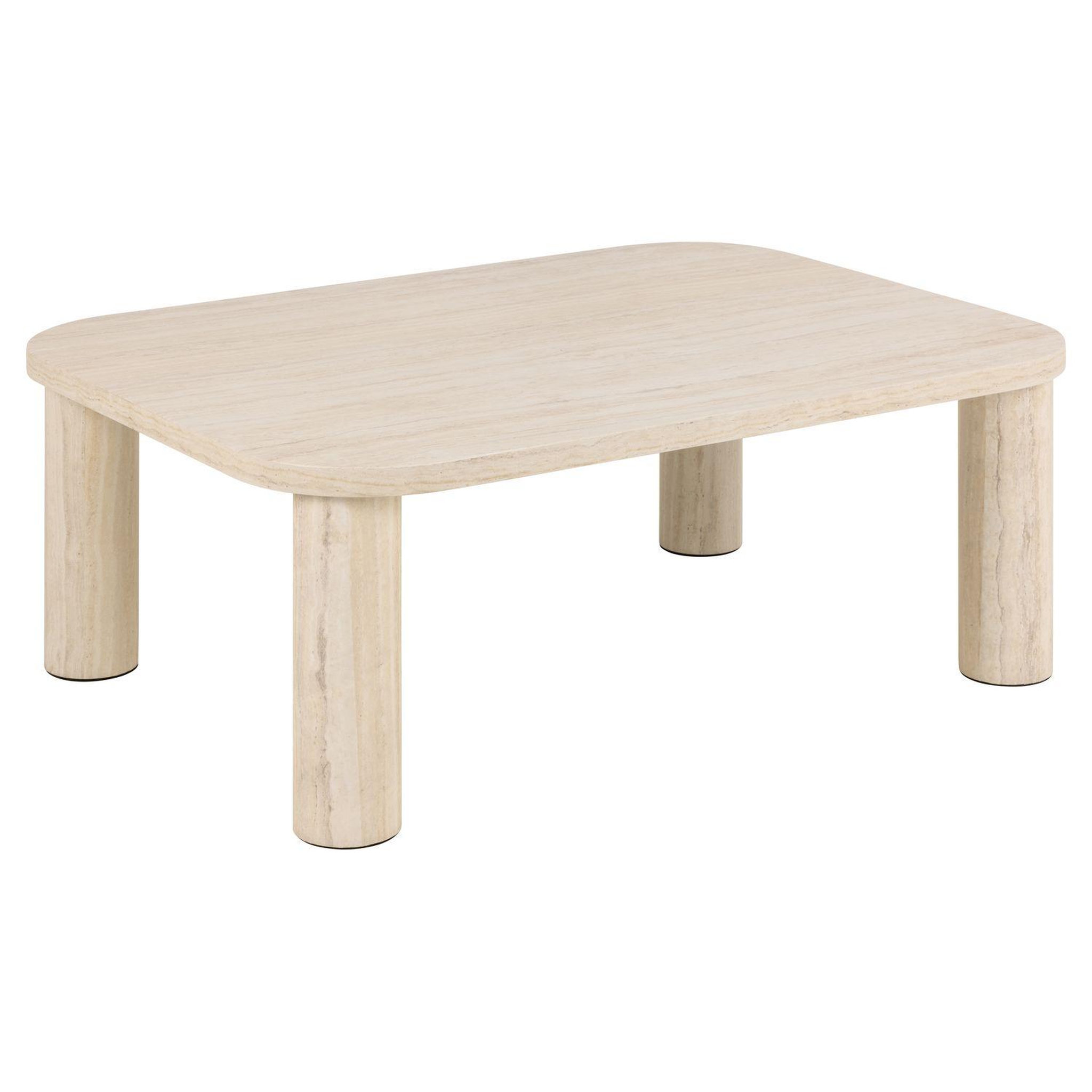 TOILINUX Table basse rectangulaire effet travertin göran - beige
