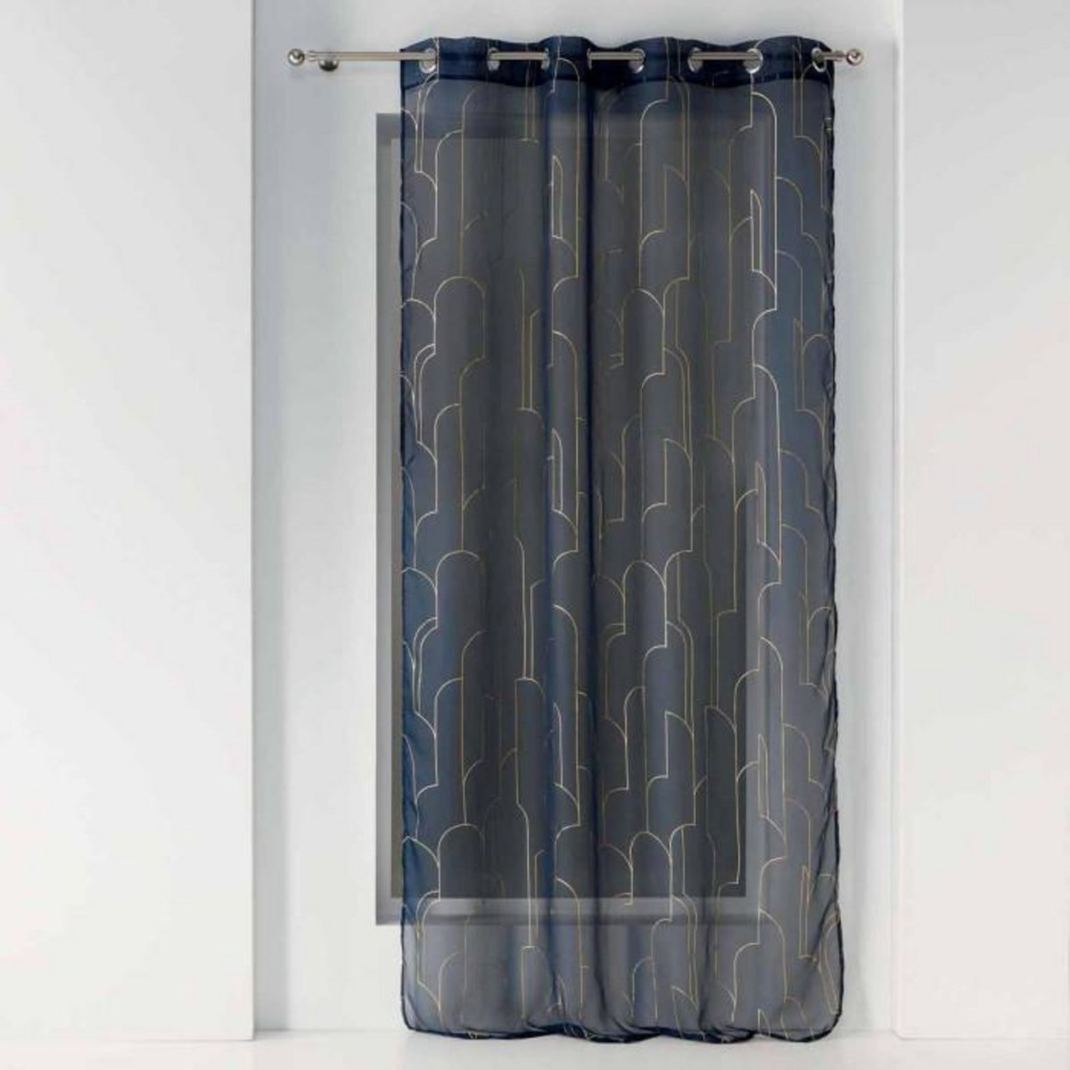 Paris Prix Rideau Voilage à Œillets  Domea  140x240cm Bleu