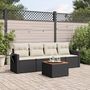 Voir la diapositive 1 : VIDAXL Salon de jardin 5 pcs avec coussins noir resine tressee