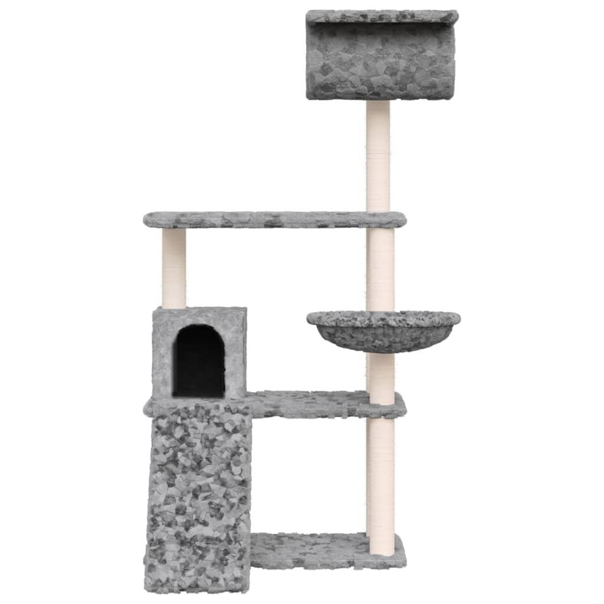 Voir la diapositive 3 : VIDAXL Arbre a chat avec griffoirs en sisal Gris clair 131 cm