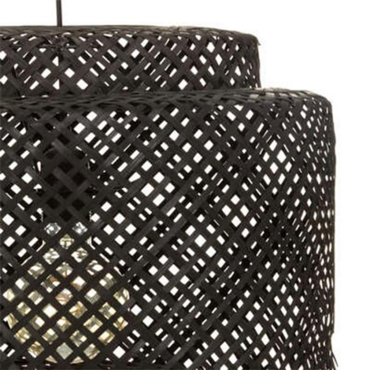 ATMOSPHERA Lampe Suspension Bambou  Liby  40cm Noir