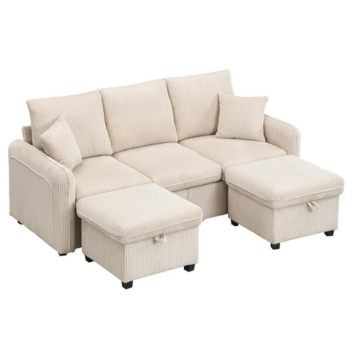 MERAX Canapé d'angle panoramique fixe