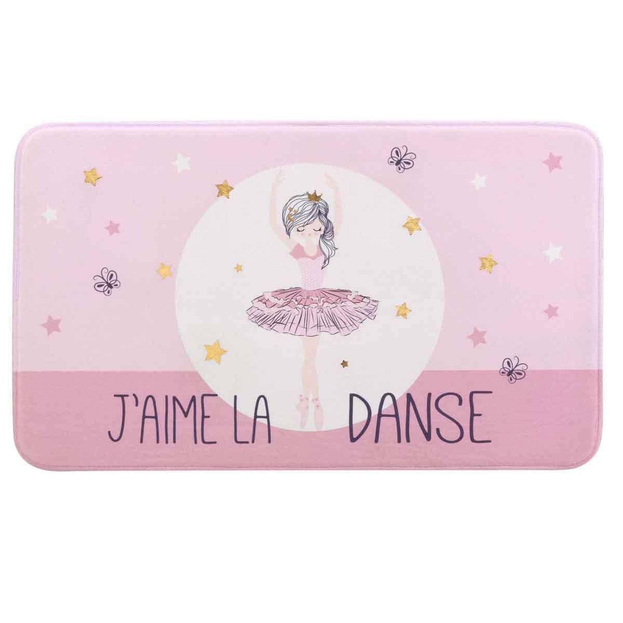 Douceur d'Intérieur Tapis enfant imprimé  petite étoile  45x75cm rose