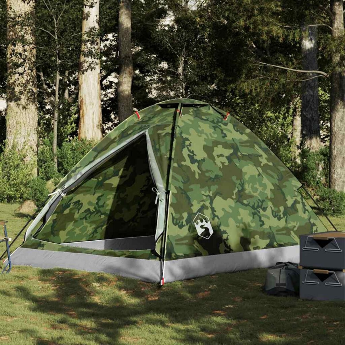 VIDAXL Tente de camping a dome 4 personnes camouflage impermeable
