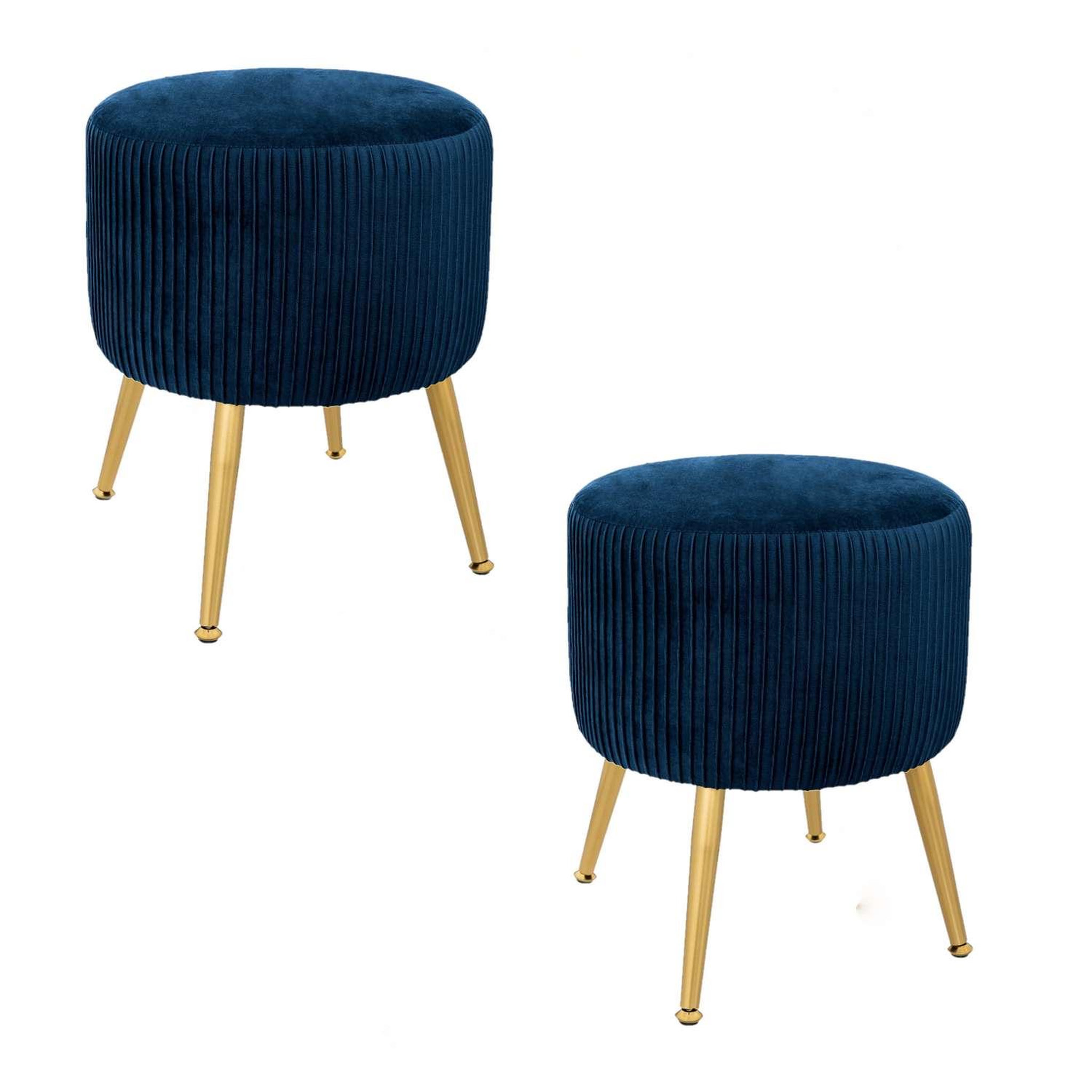 Voir la diapositive 1 : TOILINUX 2 Tabourets design velours Contempo Solaro