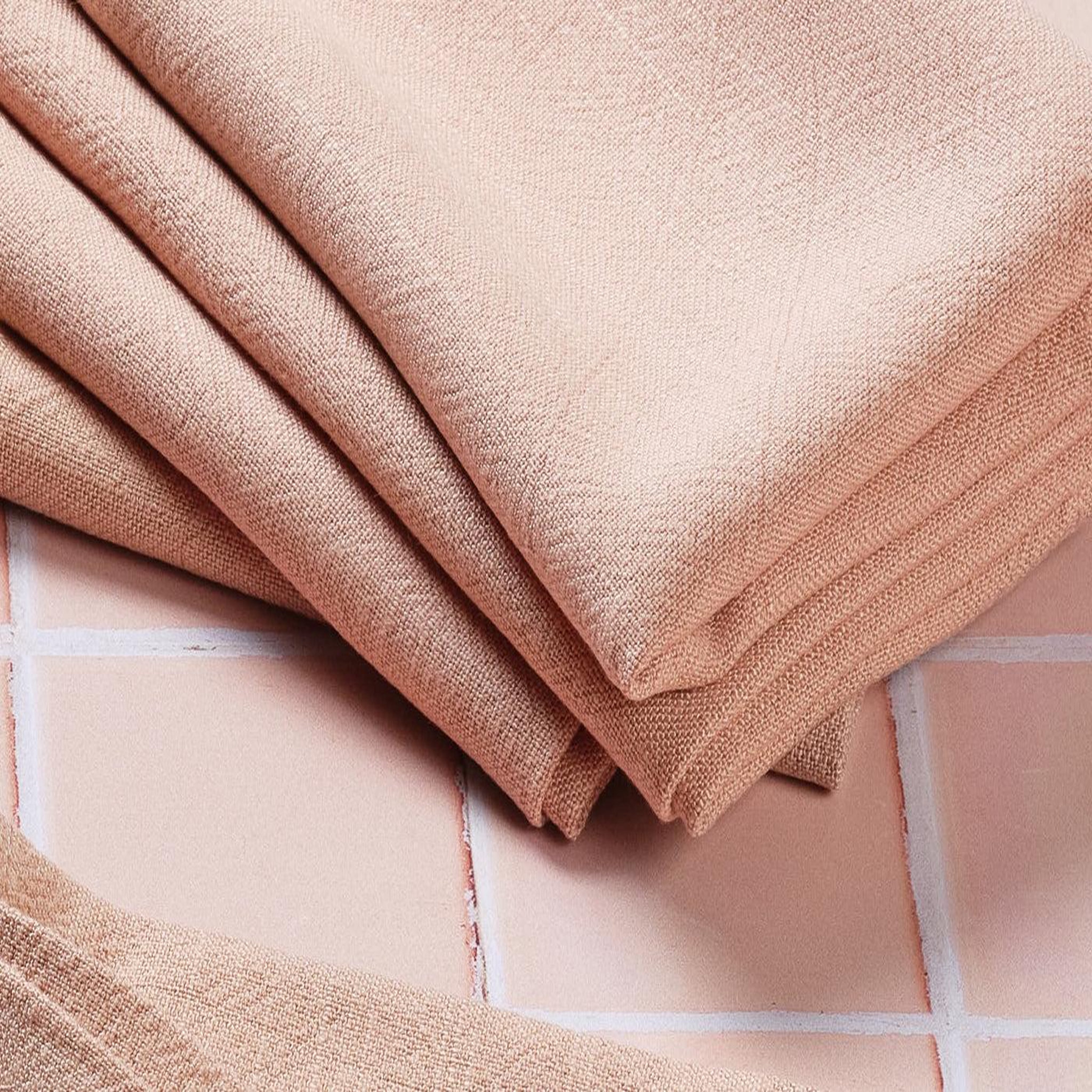 Voir la diapositive 4 : BJORN Serviette de table - 6 pièces - lin et coton rose pâle