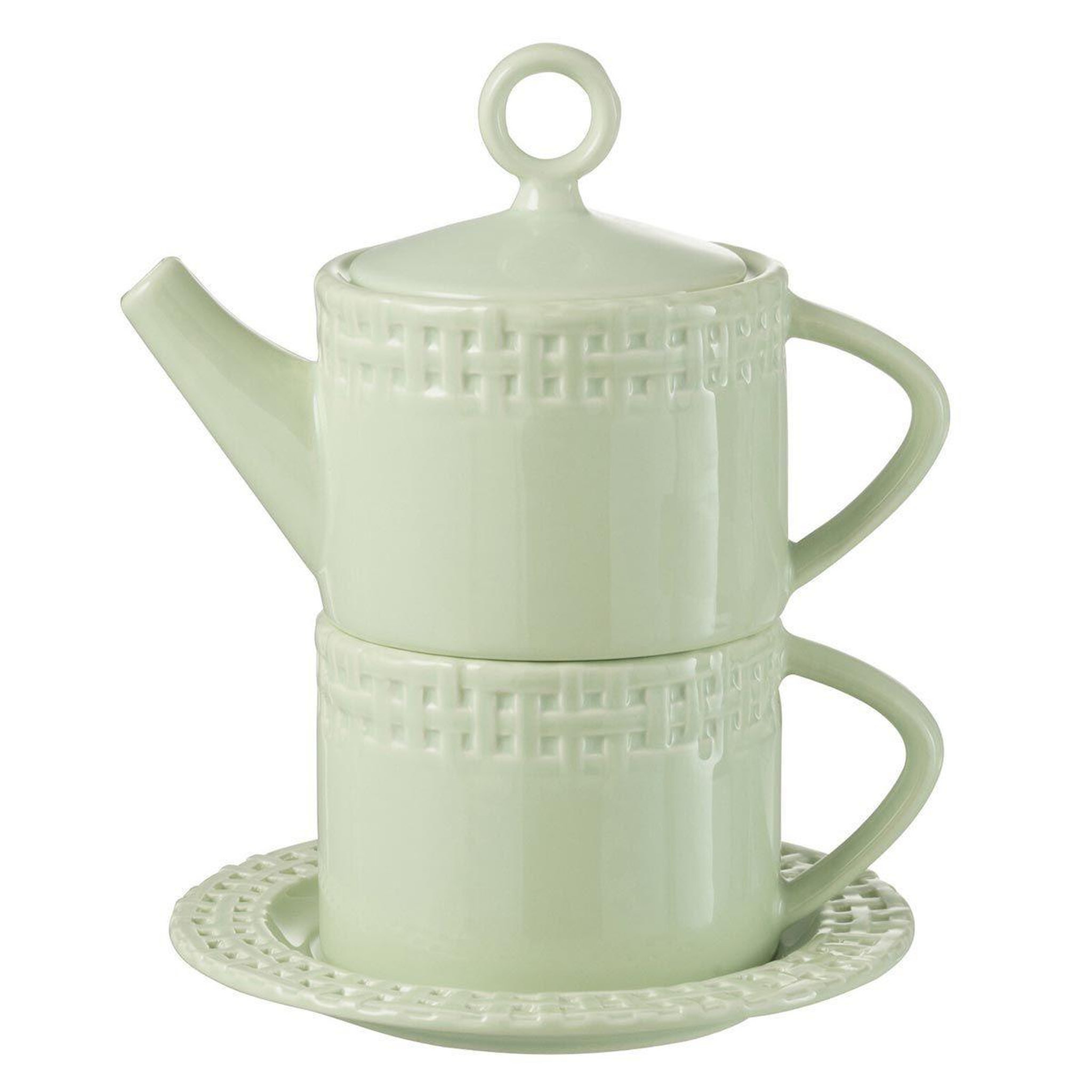J-LINE Théière & 1 tasse design  vercer  22cm vert