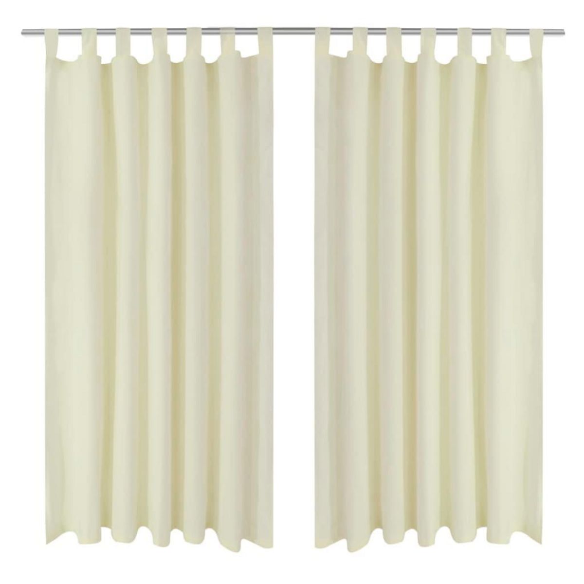 VIDAXL 2 pcs Rideau a Passant Micro Satin Creme 140 x 175 cm
