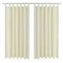 Voir la diapositive 1 : VIDAXL 2 pcs Rideau a Passant Micro Satin Creme 140 x 175 cm