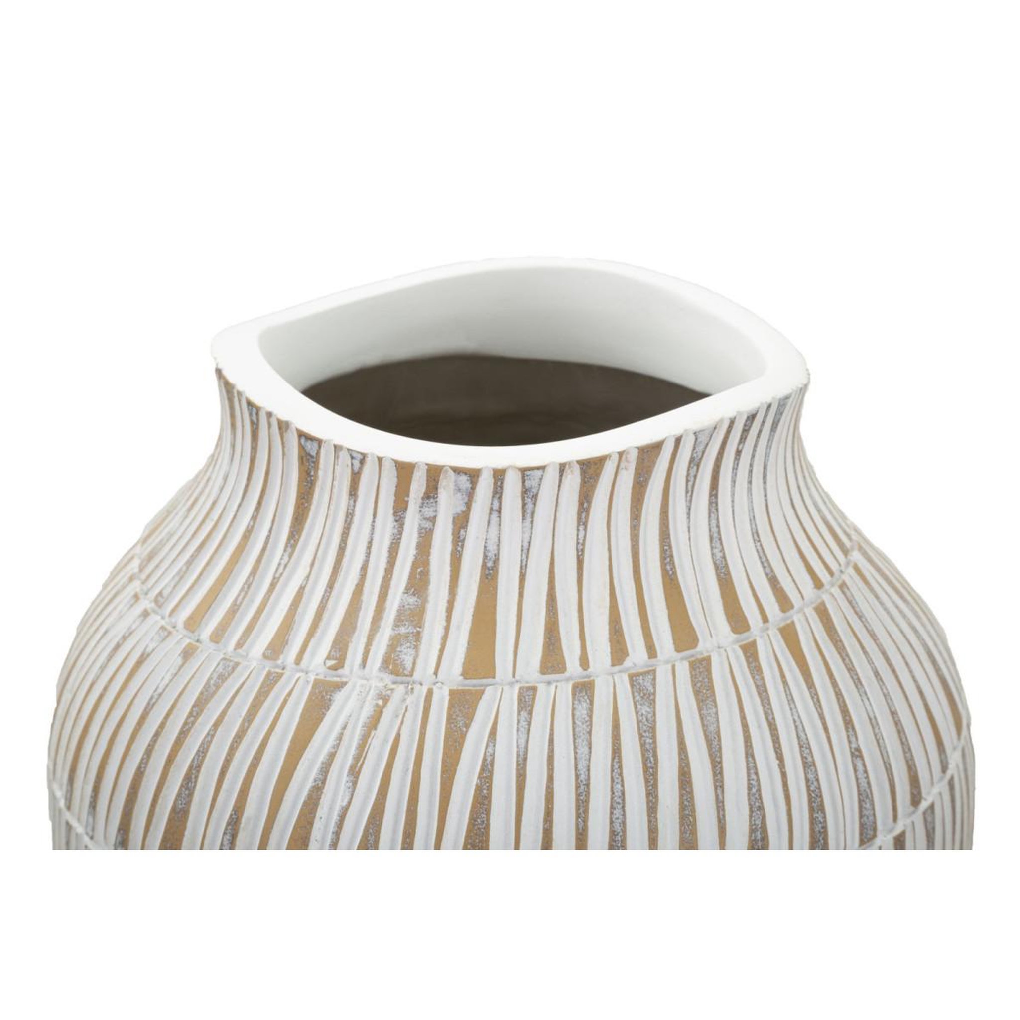 Voir la diapositive 4 : Paris Prix Vase déco en résine  stiky  44cm or & blanc
