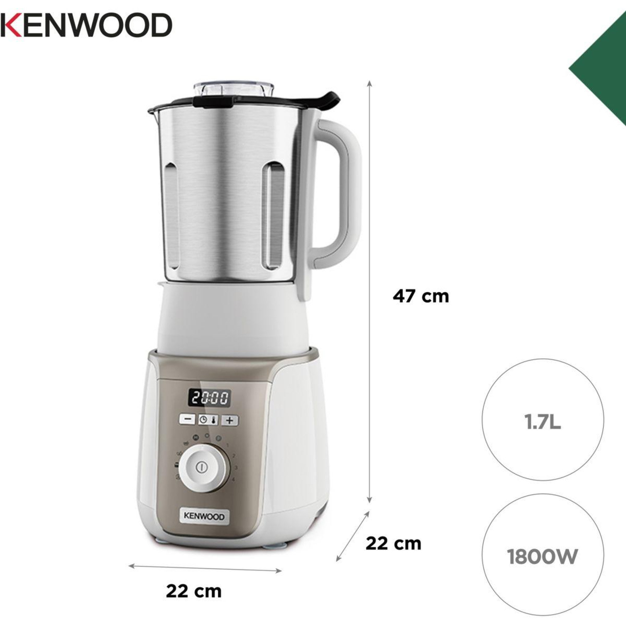 Voir la diapositive 4 : KENWOOD Blender chauffant soupeasy+ cbl30.009cp