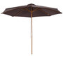 Voir la diapositive 1 : OUTSUNNY Outsunny Parasol rond grande taille diamètre 3 m bois polyester haute densité chocolat