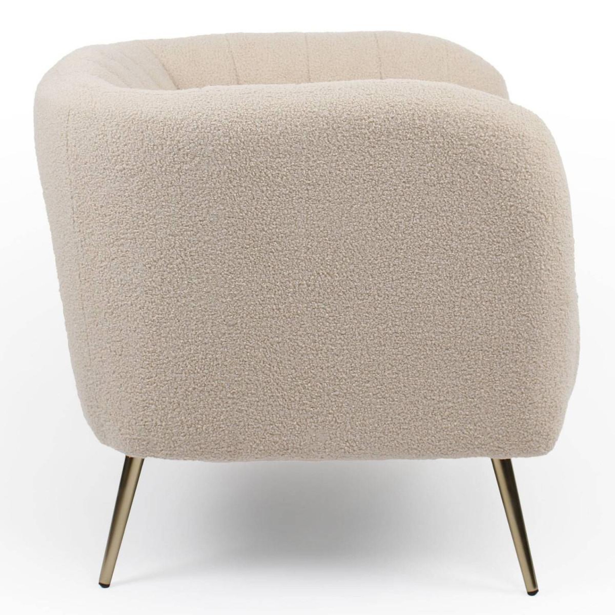 Voir la diapositive 3 : Paris Prix Fauteuil design bouclette  reuben  75cm beige